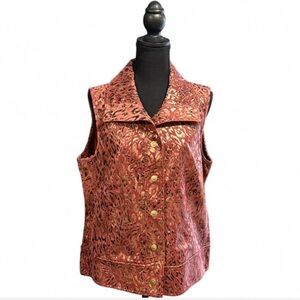 Metallic Animal-Print Sleeveless Vest • Company Collection Petite (MP) Vintage